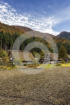 Historic Village of Ogimachi in Shirakawa-go, UNESCO World Heritage Site, a small, traditional village showcasing a building style