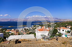 The historic village in Oinousses island, Greece