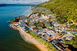 Historic village - Ribeirao da Ilha in Florianopolis, Brazil. Aerial view photo