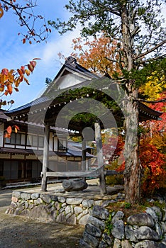 Historic Village of Shirakawa-go in autumnã€€Akiba shrine
