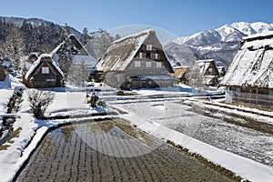 Historic Village of Shirakawago in winter, Japan