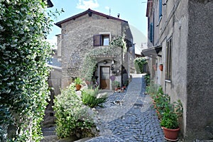 The historic village of Subiaco, Italy