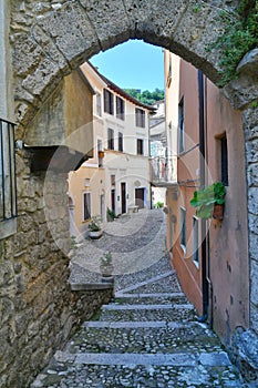 The historic village of Subiaco, Italy