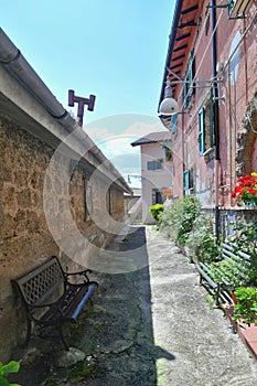 The historic village of Subiaco, Italy