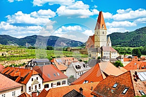 Historic village Weissenkirchen located in wine-growing area, UNESCO World Heritage Site. Lower Austria photo
