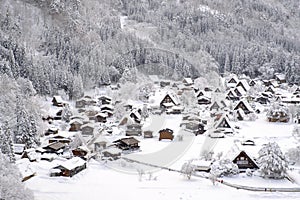 Historic Villages of Shirakawa-go and Gokayama, Japan. Winter in Shirakawa-go, Japan.