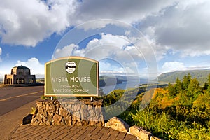 Historic Vista House at Crown Point in beautiful Columbia River Gorge Oregon