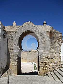 Historic wall gate in Medina Sidonia. Spain.