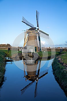 The historic watermill on the Leidsevaart in the Elsgeesterpolder in Voorhout