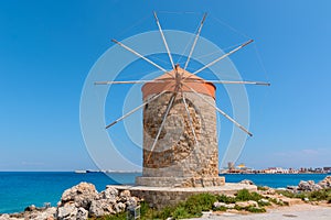 Historic windmill overlooking Mandrakia port.