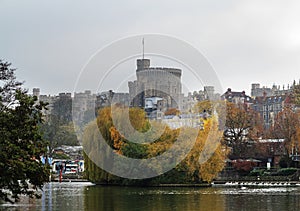 Historic Windsor Castle from the River Thames