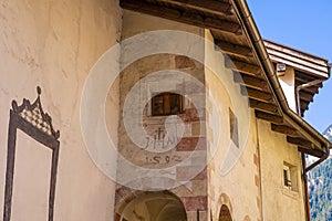 historic wooden house in the village of predazzo trentino alto adige