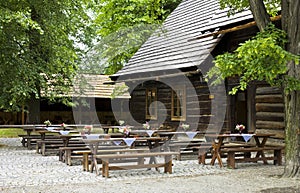 Historic wooden pub