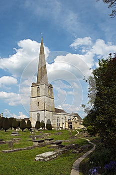 The historic `wool church` at Painswick in the Cotswolds