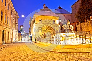 Historic Zagreb Radiceva street and Kamenita vrata Stone gate evening view