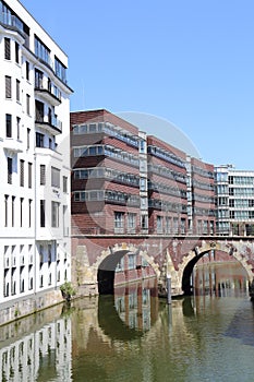 Historical Adolphsbrucke bridge in Hamburg, Germany