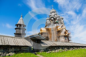 Historical architectural ensemble on the island of Kizhi in Russ