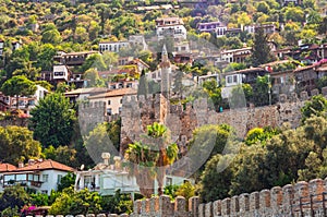 Historical architecture of the city walls of Alanya, Turkey