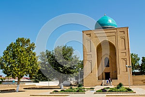 Historical architecture and monuments on main city square in Uzbekistan
