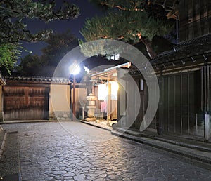 Historical architecture by night Kanazawa Japan