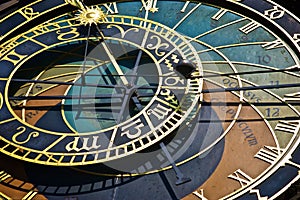Historical astronomical clock in Prague photo