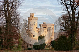 Historical Babelsberg Palace in Potsdam, Germany in autumn