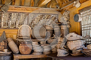 Historical Bamboo weaved basket ware film set in korea