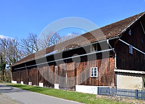 Historical Barn in Spring in the Village Borg, Lower Saxony