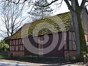 Historical Barn in Spring in the Village Borg, Lower Saxony