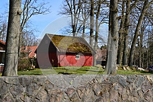 Historical Barn in Spring in the Village Borg, Lower Saxony