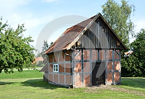 Historical Barn in in the Village Hodenhagen, Lower Saxony