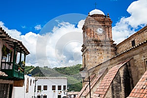 Historical Basilica of Our Lady of Mongui built between 1694 and 1760 at the beautiful small town of Mongui in Colombia