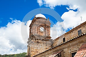 Historical Basilica of Our Lady of Mongui built between 1694 and 1760 at the beautiful small town of Mongui in Colombia