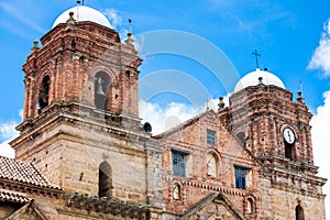 Historical Basilica of Our Lady of Mongui built between 1694 and 1760 at the beautiful small town of Mongui in Colombia