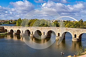 Puente Romano, the Roman Bridge in Merida, Extremadura, Spain photo