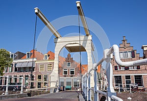 Historical bridge and houses in the center of Alkmaar