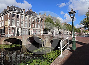 Historical bridge in Leiden, Holland