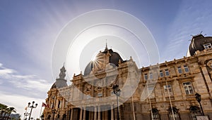 Historical Building, Ayuntamiento De Cartagena, in downtown city of Cartagena, Spain