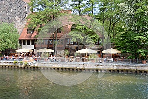 Historical Building at the Bank of the River Pegnitz in the Old Town of Nuremberg, Franconia, Bavaria