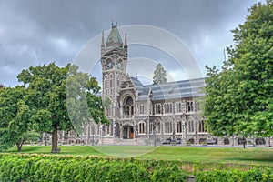 Historical building in the campus of University of Otago in Dunedin, New Zealand