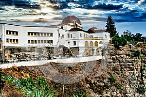 Historical building with dramatic landscape from Constantine