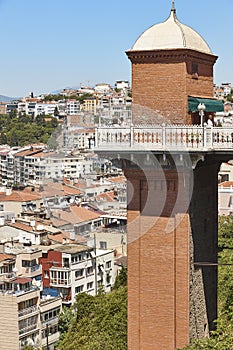 Historical building elevator. Asansor. Izmir, Esmirna city. Turkey photo