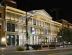 Historical Building at Night in Downtown Salt Lake City, Utah