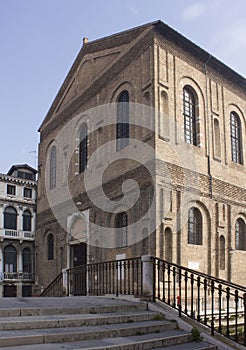 The historical building of Scuola Grande della Misericordia in Venice, Italy