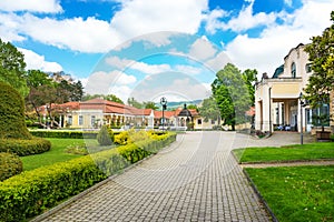 Historical building on spa island in Piestany SLOVAKIA