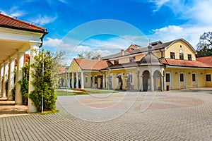 Historical building on spa island in Piestany SLOVAKIA