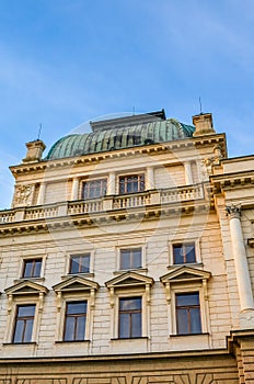 The historical building of the theatre in Plzen, Bohemia, Czech Republic. House built in the neo-renaissance architectural style