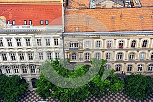 Historical buildings in the city center of Budapest