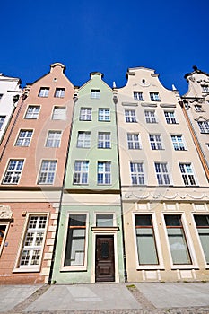 Historical buildings on Dluga street in Gdansk photo