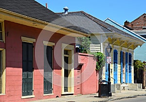 Historical Buildings in the French Quarter in New Orleans, Louisiana